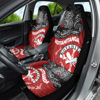 Maori Kotahitanga Car Seat Cover Aotearoa Spirit with Maori Mask and Polynesian Art Tattoo LT03 - Polynesian Pride