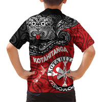 Maori Kotahitanga Hawaiian Shirt Aotearoa Spirit with Maori Mask and Polynesian Art Tattoo LT03 - Polynesian Pride
