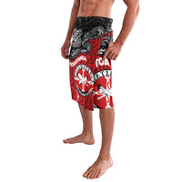 Maori Kotahitanga Lavalava Aotearoa Spirit with Maori Mask and Polynesian Art Tattoo