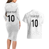 Custom Tonga Ngatu Art Rugby Mate Ma'a Couples Matching Long Sleeve Bodycon Dress and Hawaiian Shirt - Polynesian Pride