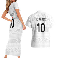 Custom Tonga Ngatu Art Rugby Mate Ma'a Couples Matching Short Sleeve Bodycon Dress and Hawaiian Shirt - Polynesian Pride