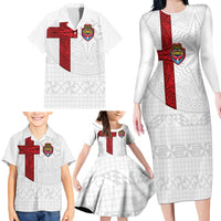 Custom Tonga Ngatu Art Rugby Mate Ma'a Family Matching Long Sleeve Bodycon Dress and Hawaiian Shirt LT03 - Polynesian Pride