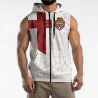 Custom Tonga Ngatu Art Rugby Mate Ma'a Sleeveless Zip Hoodie - Polynesian Pride