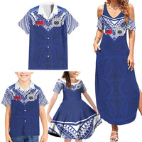Custom Samoa Rugby Family Matching Summer Maxi Dress and Hawaiian Shirt Pacific Motifs - Polynesian Pride