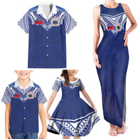 Custom Samoa Rugby Family Matching Tank Maxi Dress and Hawaiian Shirt Pacific Motifs - Polynesian Pride