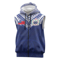 Custom Samoa Rugby Sleeveless Zip Hoodie Pacific Motifs - Polynesian Pride