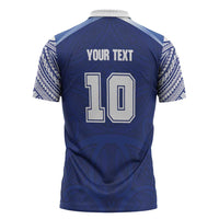 Custom Samoa Rugby Zipper Polo Shirt Pacific Motifs - Polynesian Pride
