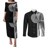 Samoan Tatau Couples Matching Puletasi and Long Sleeve Button Shirt Art Tribal Traditional Tattoos - Polynesian Pride