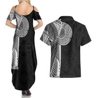 Samoan Tatau Couples Matching Summer Maxi Dress and Hawaiian Shirt Art Tribal Traditional Tattoos LT03 - Polynesian Pride