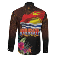 Kiribati Flag and Fireworks Family Matching Short Sleeve Bodycon Dress and Hawaiian Shirt First Place Welcome the New Year LT03 - Polynesian Pride