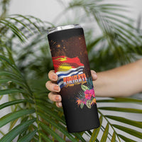 Kiribati Flag and Fireworks Skinny Tumbler First Place Welcome the New Year LT03 - Polynesian Pride