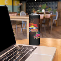 Kiribati Flag and Fireworks Skinny Tumbler First Place Welcome the New Year LT03 - Polynesian Pride