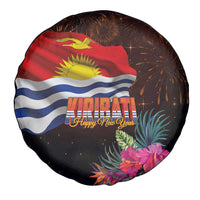 Kiribati Flag and Fireworks Spare Tire Cover First Place Welcome the New Year LT03 - Polynesian Pride