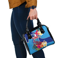 Personalised Haiti 220th Anniversary Independence Day Shoulder Handbag Ayiti Flower with Polynesian Pattern LT03 - Polynesian Pride