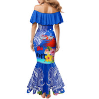 Personalised Samoa 62nd Anniversary Independence Day Family Matching Mermaid Dress and Hawaiian Shirt Samoan Tribal Flag Style LT03 - Polynesian Pride