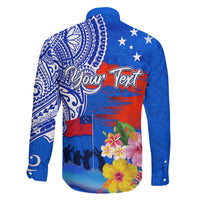 Personalised Samoa 62nd Anniversary Independence Day Family Matching Off Shoulder Maxi Dress and Hawaiian Shirt Samoan Tribal Flag Style LT03 - Polynesian Pride