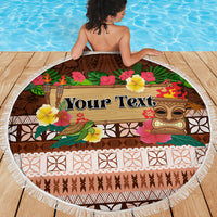 Pasifika Festival Auckland Beach Blanket Polynesian Tribal with Pacific Pattern Brown Color