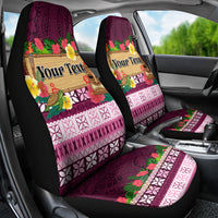 Pasifika Festival Auckland Car Seat Cover Polynesian Tribal with Pacific Pattern Pink Color LT03 - Polynesian Pride