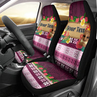 Pasifika Festival Auckland Car Seat Cover Polynesian Tribal with Pacific Pattern Pink Color LT03 - Polynesian Pride