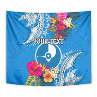 Yap Day Tapestry Tapa Pattern with Hisbiscus
