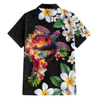Hawaiian Lei Day Family Matching Short Sleeve Bodycon Dress and Hawaiian Shirt Plumeria and Turtle with Polynesian Tribal Pattern LT03 - Polynesian Pride