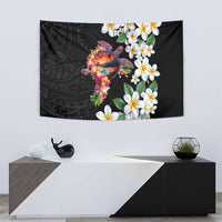 Hawaiian Lei Day Tapestry Plumeria and Turtle with Polynesian Tribal Pattern LT03 - Polynesian Pride