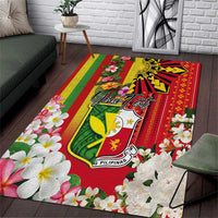 Personalised Hawaii and Philippines Together Area Rug The Emblems with Cultural Symbols Green-Yellow-Red Tricolor LT03 Art - Polynesian Pride