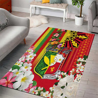 Personalised Hawaii and Philippines Together Area Rug The Emblems with Cultural Symbols Green-Yellow-Red Tricolor LT03 - Polynesian Pride