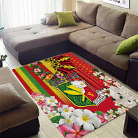 Personalised Hawaii and Philippines Together Area Rug The Emblems with Cultural Symbols Green-Yellow-Red Tricolor LT03 - Polynesian Pride