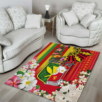 Personalised Hawaii and Philippines Together Area Rug The Emblems with Cultural Symbols Green-Yellow-Red Tricolor LT03 - Polynesian Pride