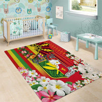 Personalised Hawaii and Philippines Together Area Rug The Emblems with Cultural Symbols Green-Yellow-Red Tricolor LT03 - Polynesian Pride