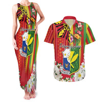 Personalised Hawaii and Philippines Together Couples Matching Tank Maxi Dress and Hawaiian Shirt The Emblems with Cultural Symbols Green-Yellow-Red Tricolor LT03 Art - Polynesian Pride