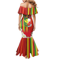Personalised Hawaii and Philippines Together Family Matching Mermaid Dress and Hawaiian Shirt The Emblems with Cultural Symbols Green-Yellow-Red Tricolor LT03 - Polynesian Pride