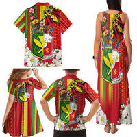 Personalised Hawaii and Philippines Together Family Matching Tank Maxi Dress and Hawaiian Shirt The Emblems with Cultural Symbols Green-Yellow-Red Tricolor LT03 - Polynesian Pride