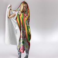 Personalised Hawaii and Philippines Together Hooded Blanket The Emblems with Cultural Symbols Green-Yellow-Red Tricolor