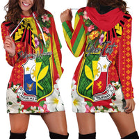 Personalised Hawaii and Philippines Together Hoodie Dress The Emblems with Cultural Symbols Green-Yellow-Red Tricolor LT03 - Polynesian Pride