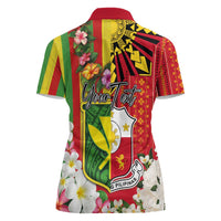 Personalised Hawaii and Philippines Together Women Polo Shirt The Emblems with Cultural Symbols Green-Yellow-Red Tricolor LT03 - Polynesian Pride