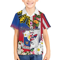 Personalised Hawaii and Philippines Together Family Matching Summer Maxi Dress and Hawaiian Shirt The Emblems with Cultural Symbols Blue-White-Red Tricolor LT03 Son's Shirt Art - Polynesian Pride