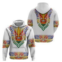 Haiti Flag Traditional Dashiki Hoodie White Color LT03 - Polynesian Pride