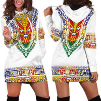 Haiti Flag Traditional Dashiki Hoodie Dress White Color - Polynesian Pride