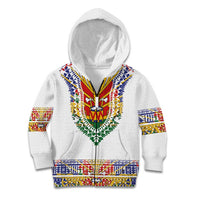 Haiti Flag Traditional Dashiki Kid Hoodie White Color LT03 Zip Hoodie White - Polynesian Pride