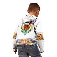 Haiti Flag Traditional Dashiki Kid Hoodie White Color LT03 - Polynesian Pride