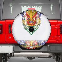 Haiti Flag Traditional Dashiki Spare Tire Cover White Color LT03 - Polynesian Pride