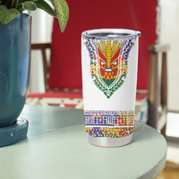Haiti Flag Traditional Dashiki Tumbler Cup White Color LT03 - Polynesian Pride