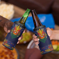 Haiti Flag Traditional Dashiki 4 in 1 Can Cooler Tumbler Black Color LT03 - Polynesian Pride