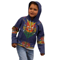 Haiti Flag Traditional Dashiki Kid Hoodie Black Color LT03 - Polynesian Pride