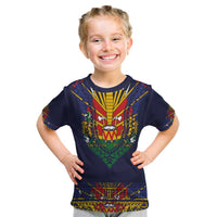 Haiti Flag Traditional Dashiki Kid T Shirt Black Color LT03 Black - Polynesian Pride