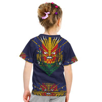 Haiti Flag Traditional Dashiki Kid T Shirt Black Color LT03 - Polynesian Pride