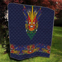 Haiti Flag Traditional Dashiki Quilt Black Color LT03 - Polynesian Pride