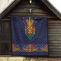 Haiti Flag Traditional Dashiki Quilt Black Color LT03 - Polynesian Pride